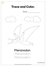 Dinosaurs - Pteranodon trace and color